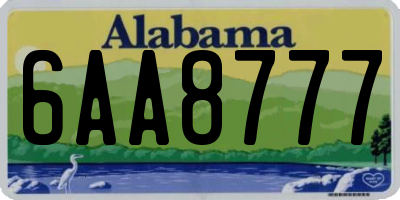 AL license plate 6AA8777