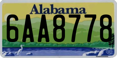 AL license plate 6AA8778