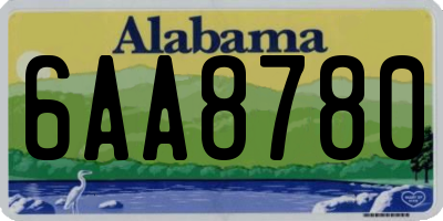 AL license plate 6AA8780