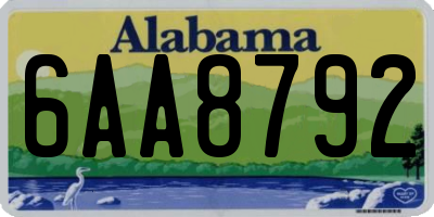 AL license plate 6AA8792