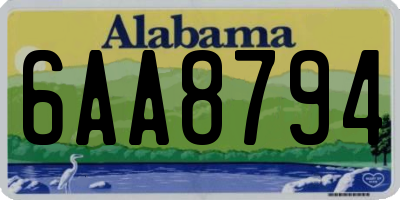 AL license plate 6AA8794