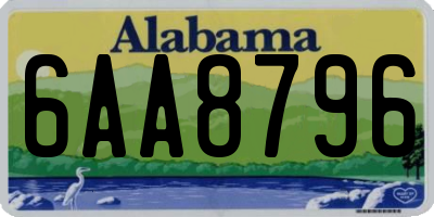 AL license plate 6AA8796