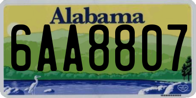 AL license plate 6AA8807