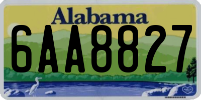 AL license plate 6AA8827