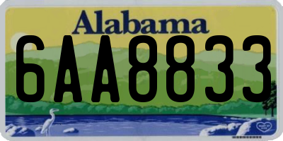 AL license plate 6AA8833