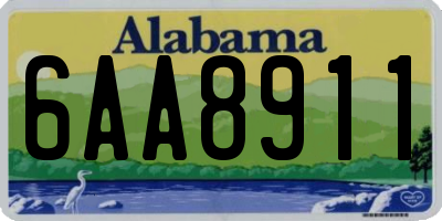 AL license plate 6AA8911