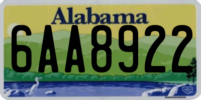 AL license plate 6AA8922