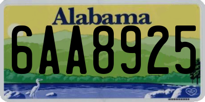 AL license plate 6AA8925
