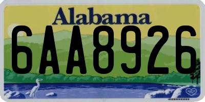 AL license plate 6AA8926
