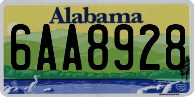 AL license plate 6AA8928