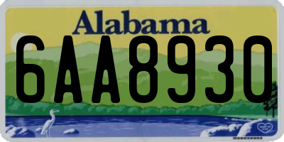 AL license plate 6AA8930