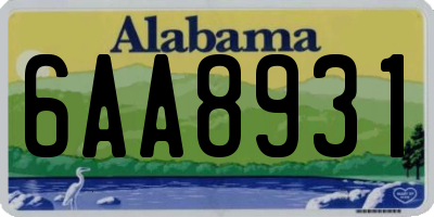AL license plate 6AA8931
