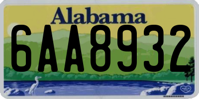 AL license plate 6AA8932