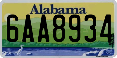 AL license plate 6AA8934