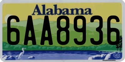 AL license plate 6AA8936