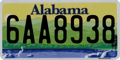 AL license plate 6AA8938