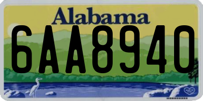 AL license plate 6AA8940