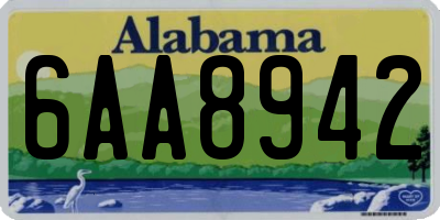 AL license plate 6AA8942