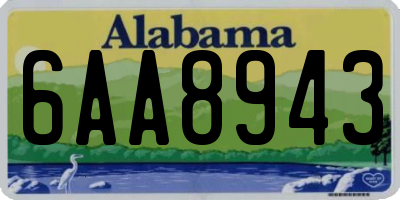 AL license plate 6AA8943