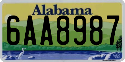 AL license plate 6AA8987