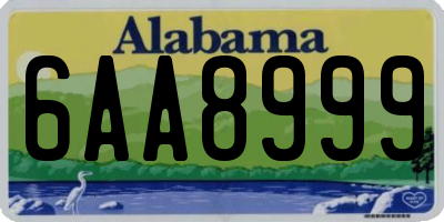 AL license plate 6AA8999