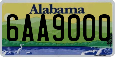 AL license plate 6AA9000