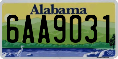 AL license plate 6AA9031