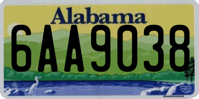 AL license plate 6AA9038