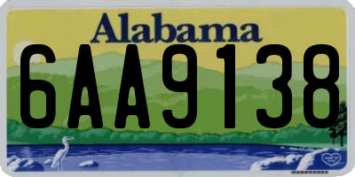 AL license plate 6AA9138