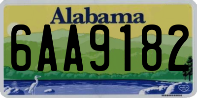 AL license plate 6AA9182