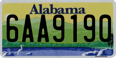 AL license plate 6AA9190