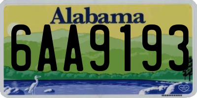AL license plate 6AA9193