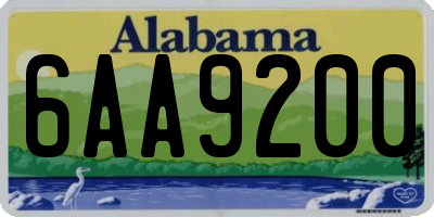 AL license plate 6AA9200