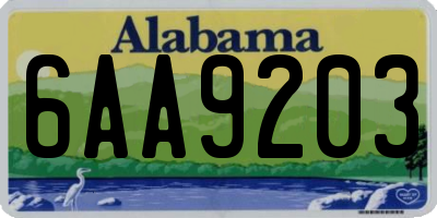 AL license plate 6AA9203