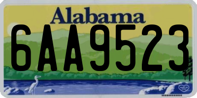 AL license plate 6AA9523