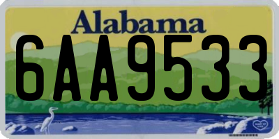 AL license plate 6AA9533