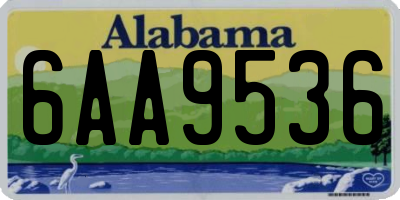 AL license plate 6AA9536