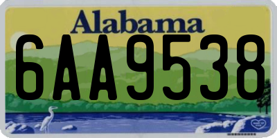 AL license plate 6AA9538