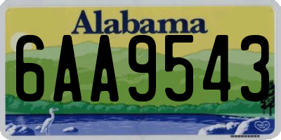 AL license plate 6AA9543