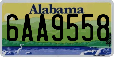 AL license plate 6AA9558
