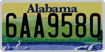 AL license plate 6AA9580