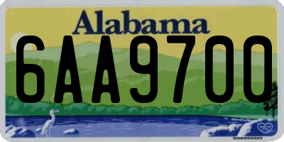 AL license plate 6AA9700