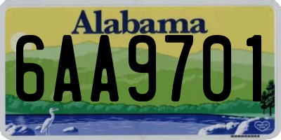 AL license plate 6AA9701