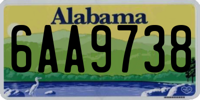 AL license plate 6AA9738