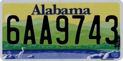 AL license plate 6AA9743