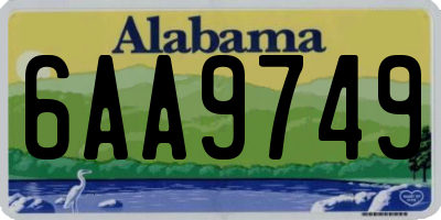 AL license plate 6AA9749