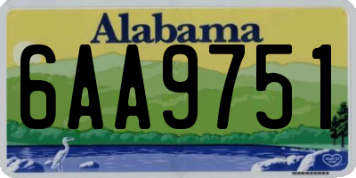 AL license plate 6AA9751