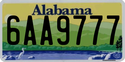 AL license plate 6AA9777