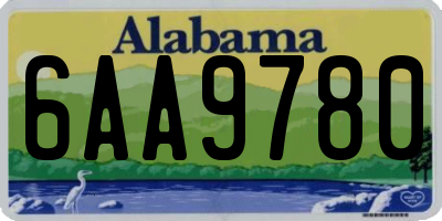 AL license plate 6AA9780