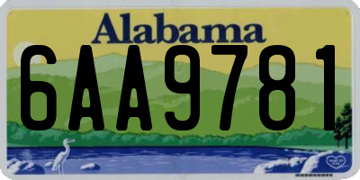 AL license plate 6AA9781